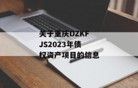 关于重庆DZKFJS2023年债权资产项目的信息