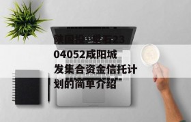 陕国投·星石2304052咸阳城发集合资金信托计划的简单介绍