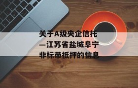 关于A级央企信托—江苏省盐城阜宁非标带抵押的信息