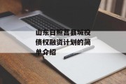 山东日照莒县城投债权融资计划的简单介绍