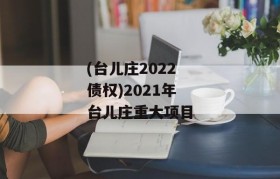 (台儿庄2022债权)2021年台儿庄重大项目