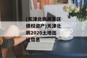 (天津北辰开发区债权资产)天津北辰2020土地出让信息
