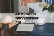 A类央企信托-徐州睢宁政信的简单介绍