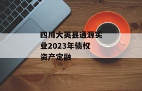 四川大英县通源实业2023年债权资产定融