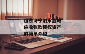 山东济宁泗水鑫诚应收账款债权资产的简单介绍