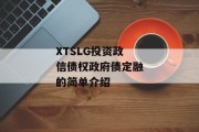 XTSLG投资政信债权政府债定融的简单介绍