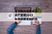 关于四川成都成金资产管理2023年政府债定融的信息