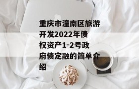 重庆市潼南区旅游开发2022年债权资产1-2号政府债定融的简单介绍