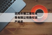资阳市雁江建投水务有限公司债权资产拍卖