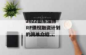 2022山东淄博RF债权融资计划的简单介绍