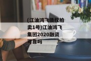 (江油鸿飞债权拍卖1号)江油鸿飞集团2020融资可靠吗