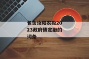 包含汝阳农投2023政府债定融的词条