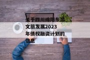 关于四川绵阳东游文旅发展2023年债权融资计划的信息