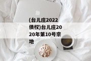 (台儿庄2022债权)台儿庄2020年第10号宗地
