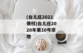 (台儿庄2022债权)台儿庄2020年第10号宗地