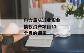 包含重庆鸿业实业债权资产项目12个月的词条