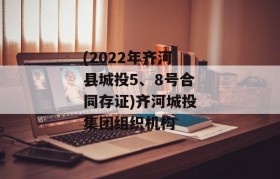 (2022年齐河县城投5、8号合同存证)齐河城投集团组织机构