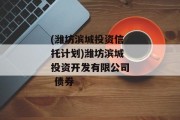 (潍坊滨城投资信托计划)潍坊滨城投资开发有限公司 债券