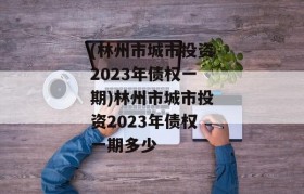 (林州市城市投资2023年债权一期)林州市城市投资2023年债权一期多少