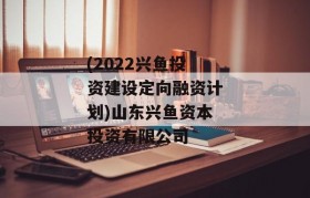 (2022兴鱼投资建设定向融资计划)山东兴鱼资本投资有限公司