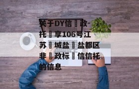 关于DY信‮政-托‬享106号江苏‮城盐‬盐都区非‮政标‬信信托的信息