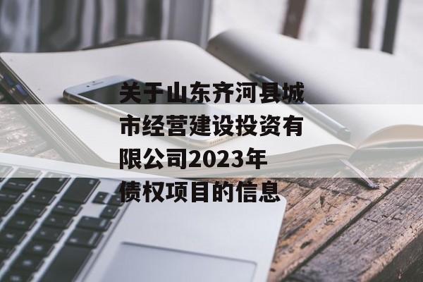关于山东齐河县城市经营建设投资有限公司2023年债权项目的信息