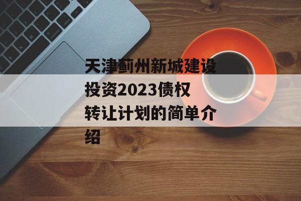 天津蓟州新城建设投资2023债权转让计划的简单介绍